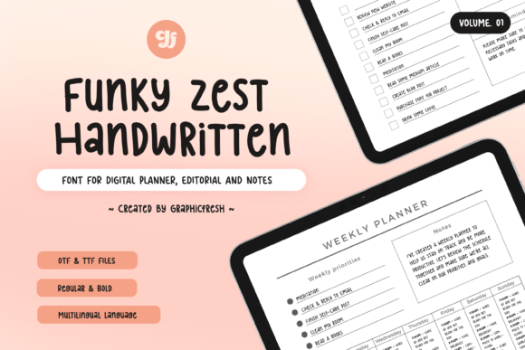 Funky Zest: A Modern Handwritten Font for Crafters